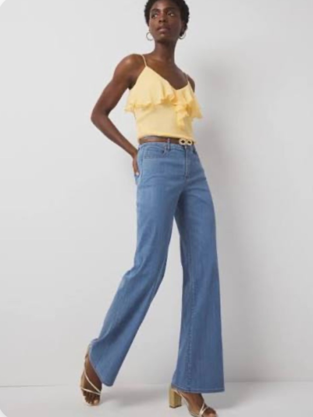 NWT WHBM 4L wide leg 5 pocket tencel jean